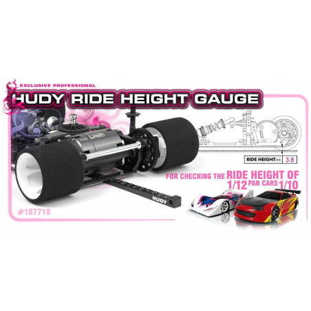 RIDE HEIGHT GAUGE STEPPED 1/10 & 1/12 PAN CARS - 107718 - HUDY