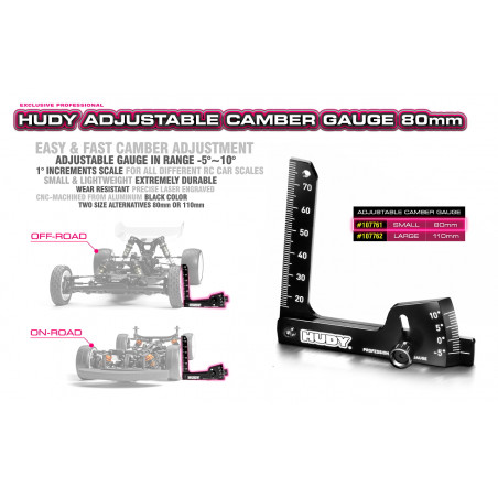 HUDY ADJUSTABLE CAMBER GAUGE 80MM - 107761 - HUDY