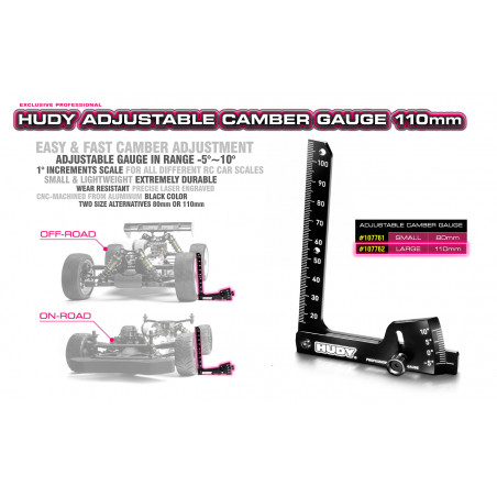 HUDY ADJUSTABLE CAMBER GAUGE 110MM - 107762 - HUDY