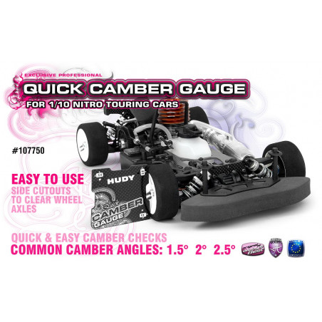 "HUDY GRAPHITE QUICK CAMBER GAUGE 1/10 TOURING 1.5°  2°  2.5° - 10775