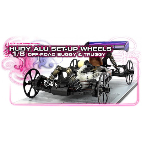 ALU SET-UP WHEEL FOR 1/8 OFF-ROAD - V2 (4) - 108870 - HUDY