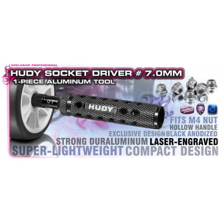 LIMITED EDITION - ALU 1-PIECE SOCKET DRIVER 7.0 MM - 170007 - HUDY