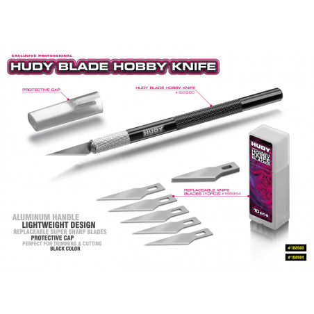 HUDY BLADE HOBBY KNIFE WITH ALU HANDLE - HUDY - 188980