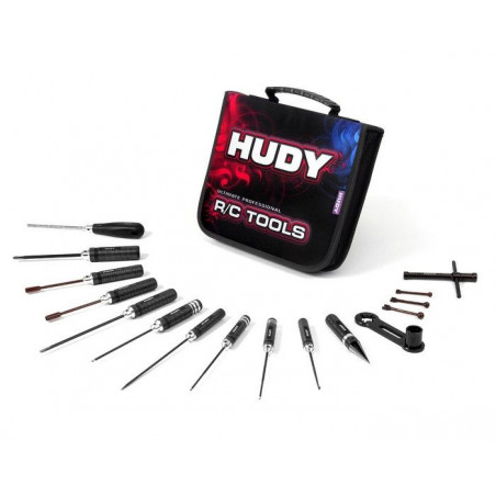 SET OF TOOLS + CARRYING BAG - FOR 1/8 OFF-ROAD CARS - 190003 - HUDY