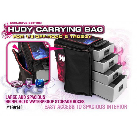 HUDY 1/8 OFF-ROAD & TRUGGY CARRYING BAG + TOOL BAG - HUDY - 199140