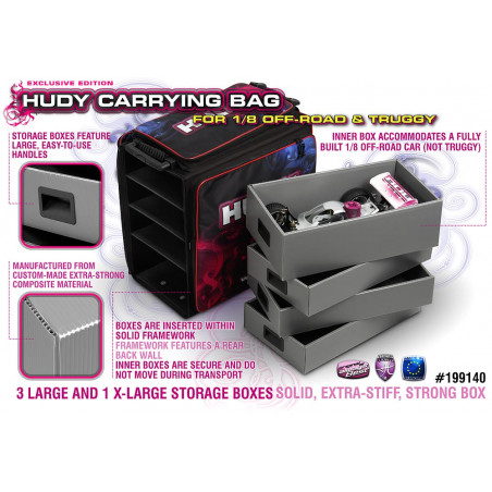 HUDY 1/8 OFF-ROAD & TRUGGY CARRYING BAG + TOOL BAG - HUDY - 199140