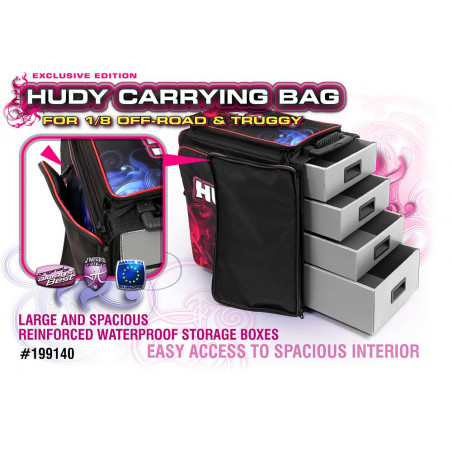 HUDY 1/8 OFF-ROAD & TRUGGY CARRYING BAG + TOOL BAG - HUDY - 199140