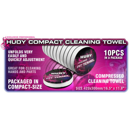 HUDY COMPACT CLEANING TOWEL (10) - 209065 - HUDY