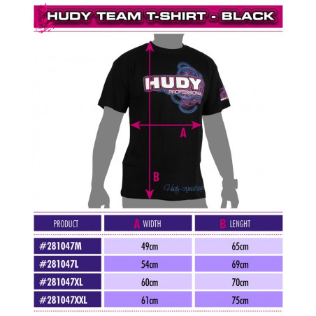 HUDY T-SHIRT - BLACK (M) - 281047M - HUDY