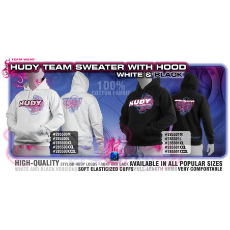 HUDY SWEATER HOODED - BLACK (XXL) - HUDY - 285501XXL