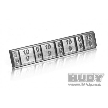 LEAD WEIGHTS 4x5g & 4x10g WITH 3M GLUE - 293080 - HUDY