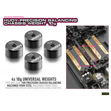 PRECISION BALANCING CHASSIS WEIGHT 10g (4) - HUDY - 293084