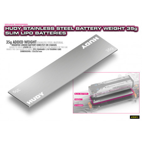 HUDY BATTERY WEIGHT 35G - SLIM LIPO BATTERIES - HUDY - 293012