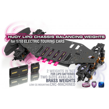 HUDY LIPO CHASSIS BALANCING WEIGHTS 12g - LOW CG (2) - 293090 - HUDY