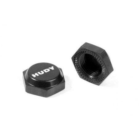 HUDY ALU WHEEL NUT WITH COVER - RIBBED (2) - 293560 - HUDY