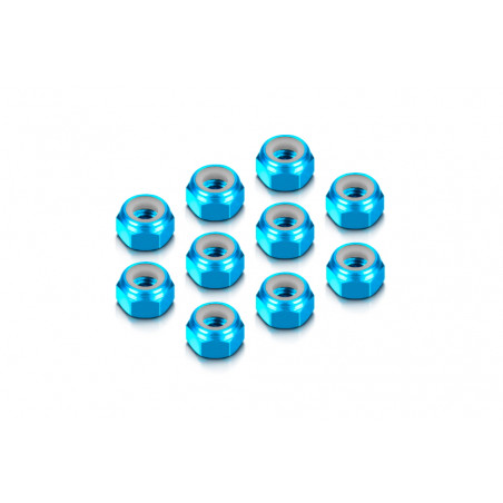 ALU NUT M4 - BLUE (10) - HUDY - 296540-B