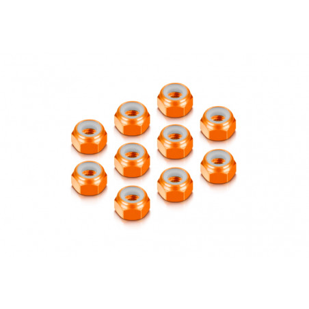 ALU NUT M4 - ORANGE (10) - HUDY - 296540-O