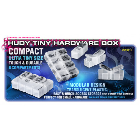 HUDY TINY HARDWARE BOX - 8-COMPARTMENTS - 298018 - HUDY