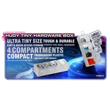 HUDY TINY HARDWARE BOX - 4-COMPARTMENTS - 298016 - HUDY