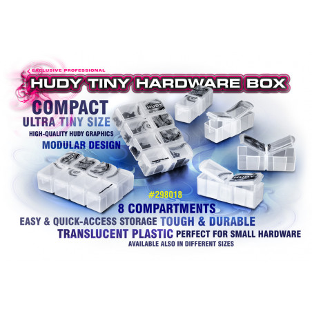 HUDY TINY HARDWARE BOX - 8-COMPARTMENTS - 298018 - HUDY