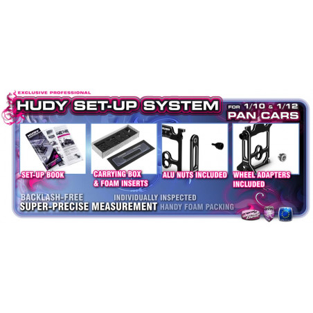 SET-UP SYSTEM FOR 1/10 & 1/12 PAN CARS - HUDY - 109405