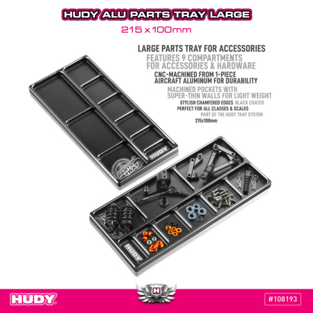 HUDY ALU PARTS TRAY LARGE 215x100mm - HUDY - 108193