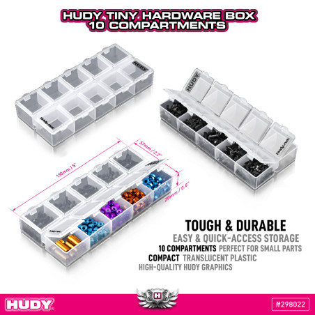 HUDY TINY HARDWARE BOX - 8-COMPARTMENTS - HUDY - 298022