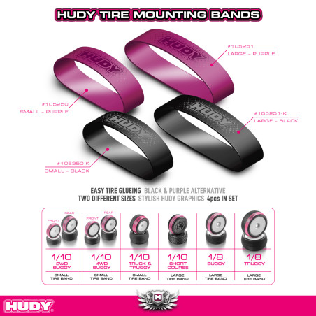 HUDY TIRE MOUNTING BAND - SMALL - PURPLE (4) - HUDY - 105250